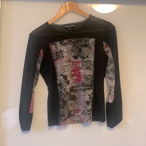 Mesh graphic 2000s shirt